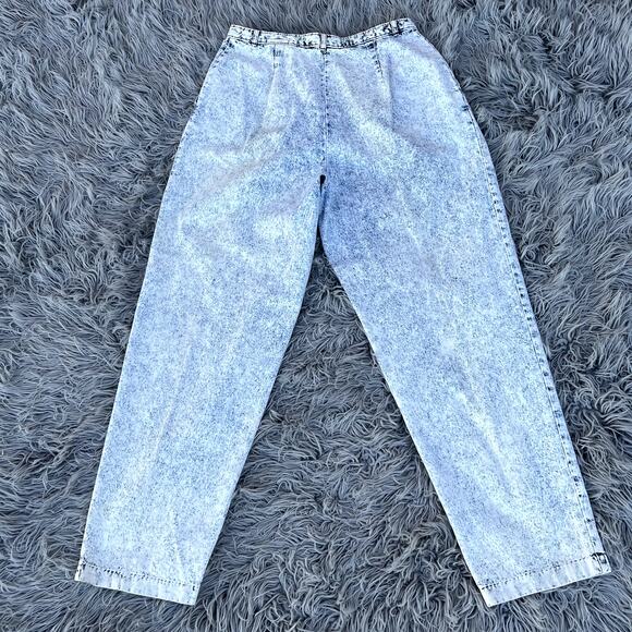 VTG 80s Levi's Sportswear Acid Wash Pleated Hi Rise Tapered Denim Jeans Plus 16 - Picture 9 of 16